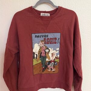 Urban Outfitters Rust Red Graphic Crewneck Sweatshirt